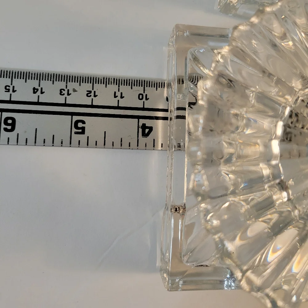 Heisey Ridgeleigh Glass Candle Stick Holders Clear Glass